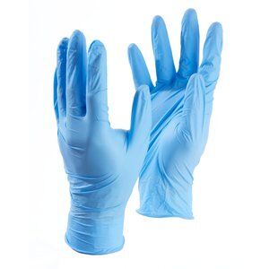 Перчатки синтетические винил голубые (200шт)