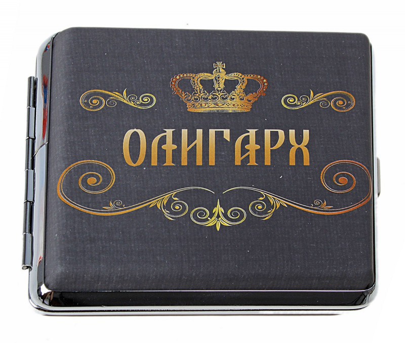 Портсигар "Олигарх" металл+кожзам