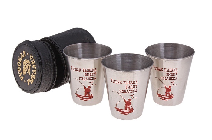 Стаканы "Рыбак" 3шт металл
